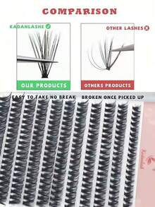 240/200 قطعة رموش صناعية طبيعية مختلطة D Curl Vacation Lashes 40D مقاس 9-16 مم، رموش فردية كثيفة صف واحد، رموش صناعية DIY بتصميم عناقيد، إكستنشن رموش فردية، عناقيد رموش، رموش صناعية - D - مشاهدة 8