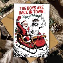 1pc Funny Pop Culture Christmas Card, High-Quality Paper With Envelope, Perfect For Family, Friends, Classmates, Colleagues, Christmas Gift, Christmas Eve, Holiday Party Decoration, Also Suitable As Birthday Gift, Fits Anyone - Sets - View 6