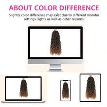 14/18/24 Inch Goddess Locs Crochet Hair, Pre-Looped River Locs With Curly Ends, Bohemian Faux Locs, 1-6 Packs Synthetic Crochet Braids With Installation Tools, Halloween Gift - Multicolor - View 7