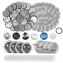100-Piece Button Maker Kit: Materials And Supplies For Making Pins (Includes Gaskets) For Crafts. - 32mm - View 3