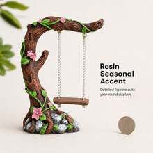 1pc Swing Tree Garden Decor, Pink Flower Ground Stake, Miniature DIY Garden, Suitable For Flower Pot, Rock Garden Decoration, Living Room Decor, Patio, Lawn Decoration And Home Desktop Ornament - Multiple Styles - View 5