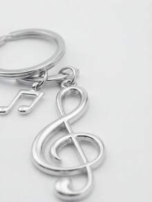 Creative Simulated Musical Note Keychain, Pendant Keyring, Small Gift, Daily Decoration, Mobile Phone Decoration - Silver - View 6