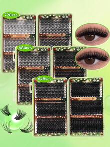 CMAYOME 648/684/720 miếng lông mi giả tự dính xoăn SD, cụm lông mi độ dài hỗn hợp dung lượng lớn với hiệu quả chi phí cực cao, phù hợp cho nhiều kiểu trang điểm, làm mắt to hơn, thoải mái khi đeo, thích hợp cho người mới bắt đầu sử dụng tại nhà - D - Xem 5