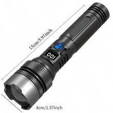 High-Power Flashlight. Featuring A Digital Display And USB Charging, This Flashlight Is An Essential Tool For Camping And Wilderness Survival; It Makes An Excellent Gift For Camping Enthusiasts And Is An Ideal Choice For Emergency Preparedness. - 911 Flashlight - View 4