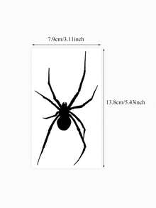 1pc Spider Tattoo Sticker For Women And Men, Waterproof Spider Pattern Temporary Tattoo For Halloween Party, Waterproof Fake Tattoo Suitable For Hand, Neck And Body Decor, Cosplay Body Art - Black - View 5