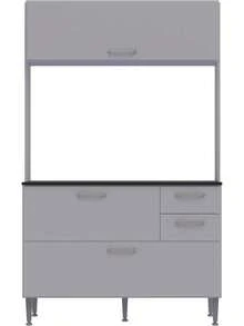 Mueble de Cocina Integral Moderna Color Blanco Alacena - Gris - Ver 5