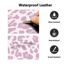 1pc Light Pink Leopard Print PU Leather Large Desk Mat, Waterproof Anti-Slip Easy Wipe Desktop Protector, Big Mouse Pad For Office, Study, Gaming & Makeup Table Decor - View 4