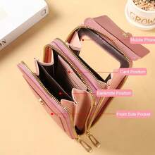 Women's Wallet Card Holder Phone Pouch Touchscreen Phone Bag Crossbody Cute Fashion Key Bag One Shoulder Backpack Soft Affordable Small Purse - Multicolor - View 6