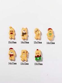 10/30pcs Random Cartoon Cute Mini Christmas Gingerbread Man Nail Art Decoration, Flat 3D Small Doll, Suitable For DIY , Jewelry Making And Nail Products, Nail Charm - Multicolor - View 7