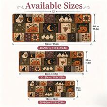 Halloween Patchwork Extended Mouse Pad, 3 Spooky Styles Available, Pumpkin Ghost Black Cat And Bat Desk Mat, Polyester Surface With Non-Slip Rubber Base For Home Office, Dorm, Study And Gaming, 3 Sizes Available - View 7
