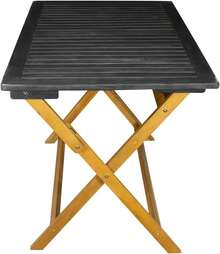 Comedor de Jardín Bistró de Madera de Acacia para 4 Personas Cody - Negro - Ver 2