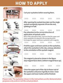 MAANGE 1對磁吸假睫毛－含貼睫毛器、半眼睫毛、短款貓眼睫毛、透明睫毛帶，自然日常、便攜、無需膠水、可重複使用，彩妝師適用、化妝工具、新手必備、節日禮物、條狀假睫毛 - 半眼睫毛 - 查看 9