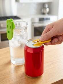 6pcs/3pcs/1pc Plastic Handheld Can Opener, Simple Beverage Can Opener, Cola Beer Seal Dust-Proof Cap Opener, Random Color - View 3