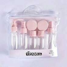 1 Set(Mixed Set) Travel Toiletry & Cosmetic Refillable Bottle Set, Portable Leak-Proof Empty Containers, Suitable For Shampoo, Conditioner, Lotion And Face Cream, Includes Spray Bottles And Jars, Randomly Gifted Cards, Perfect For Travel Essentials - Multicolor - View 10
