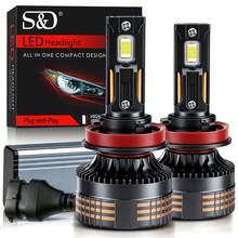 S&D H7 LED 60000LM 140W H1 Canbus 車用大燈 LED 燈泡 6000K LED H4 H11 雙銅管霧燈 12V - A - 查看 4