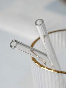 Heat Resistant Clear Glass Straws High Borosilicate Straight Straws Bent Straws For Drinks Cocktails Reusable Drinking Straws For Home Party Bar Travel Kitchen Essentials Accessories Autumn Kitchen Home Decor Back To School Supplies - Multicolor - View 12