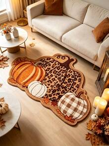 1pc Halloween Element Decorative Rug, Pumpkin Witch, Skeleton, Spider, Bat Pattern Decorative Rug, Modern Round Area Rug, Pattern, Rug, Bedroom Decor, Small Rug, Rug, Home Decor, Living Room Rug, Living Room Small Rug, Bedroom Rug, Living Room Home Decor, Washable Rug, Plush Rug, Thick Rug, Thick Rug, Fuzzy Rug, Fluffy Rug, Autumn/Winter Rug, Thick/Plush - Multicolor - View 4