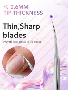 BeautNicole 1pc Stainless Steel Nail Cuticle Scissors, Precise Nail Cuticle Trimming, Ultra-Fine Pointed Tip, Cuticle Trimmer, Russian Manicure Tool - Multicolor - View 2