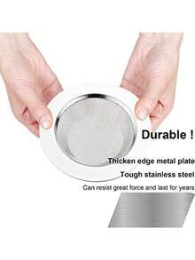 1/2/4Pcs Bright‑Silver Sink Strainer,Fine Mesh Captures Food Residue, Prevent Drain Pipe Clogging,Suitable For Kitchen Sink,Wash Basin, Easy‑Clean Household Kitchen‑Bath Fitting,Kitchen Accessories,Sink,Kitchen Decor And Accessories - A - View 2