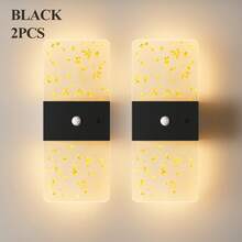 Modern Crystal Motion Sensor Wall Lamp, LED Smart Sensor Acrylic Wall Light, Wireless LED Wall Lamp, Battery-Powered Night Light, Adjustable Color Temperature And Brightness, Suitable For Hallways, Bathrooms, Bedrooms, Home Decoration, Living Room - Square Multicolor - View 20