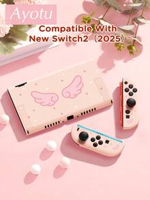 Ayotu بطانية حماية بنمط أجنحة كرتونية ونجوم، متوافق مع Switch، متوافق مع New Switch2(2025)/Switch NS/Switch OLED، يمكن تركيبه على القاعدة دون إزالة بطانية الحماية، بطانية حماية عالمي لوحدة التحكم بالألعاب، اكسسوارات ألعاب Switch، مضاد للسقوط، مضاد للانزلاق، مضاد للخدش، أنيق وجميل، مناسب لهدايا الخريف/عيد الميلاد/العودة إلى المدرسة/الشتاء والمناسبات الأخرى. - مشاهدة 22