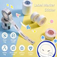Marklife Clear Label Maker Tape, Transparent Thermal Label Paper, Available In Multiple Sizes For P11/M1/P12/P15/P50 Label Printers, Ideal For Schools And Homes, DIY Thanks Stickers, 1 Roll, 2Roll, 4Roll, Black On Clear - View 2