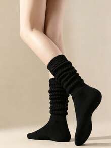 6 Pairs Women's Cotton Warm Thick Fashion Mid-Calf Slouch Socks For Autumn Winter Floor Sleep Daily Home Wear - Multicolor - View 2