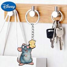 Disney 1pc Cute Cartoon Mouse Holding Cheese Keychain, Practical And Fashionable Novelty Keyring, Holiday Gift Decoration Key Pendant, Car Keychain, Backpack Wallet Keychain, 2D Flat Cute Keychain, Women's Keychain, Key Chain, Keychain Pendant, Women's Car Accessories, Back To School, Mexico - Multicolor - View 5