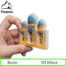 1pc Samarkand Bibi-Khanym Mosque Fridge Magnet, 3D Resin Creative Uzbekistan Famous Landmark Travel Souvenir Magnetic Sticker, Home Kitchen Decoration, Muslim Festival Gift - 1PC - View 5