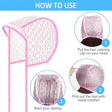 15pcs Highlight Cap Set, Hair Dyeing Cap, Perforated And Hooked Hair Bleaching Cap, Hair Dyeing Kit, Highlights, Hair Dyeing Accessories - Multicolor - View 3
