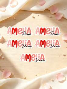 Custom Name Stickers, Personalized Stickers, Waterproof & Scratch-Resistant, Hollow Effect, Suitable For Cups, Personal Items, Lunch Boxes, Books, Computers, Phones, Coffee Mugs, Phone Cases, Ceramic Cups, Water Bottles - Multicolor - View 15