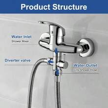 3-Way Shower Diverter Valve, G1/2 Inch Universal Thread Interface, Zinc Alloy Construction, Multi-Scene Flexible Installation, Sturdy Durable Shower Switch Valve For Bathroom Shower System - G 1/2" - View 6