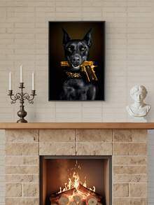 1pc Vintage Dog Canvas Wall Art For Home Decoration - No Frame - A - View 5