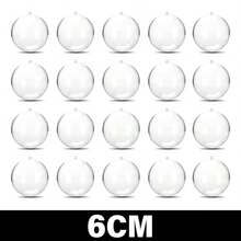 10pcs Clear Fillable Plastic Christmas Balls, Transparent Hollow Acrylic DIY Handmade Decoration Balls, Reusable Hanging Ornaments For Christmas Tree, Suitable For Holiday Home Wedding Party Decoration - Clear - View 9