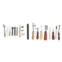 kangten 19 Pcs Leather Craft Tools Kit, Leather Working Tools Set For Sewing, Punching, Leather Craft Making Set - Multicolor - View 6