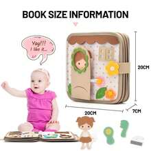 Buku Sibuk Montessori untuk Anak, Buku Aktivitas Tenang Flanel DIY, Buku Cerita Kain 3D, Mainan Edukasi untuk Keterampilan Hidup dan Perkembangan Kognitif - MultiWarna - View 4