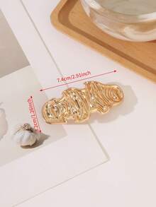 1pc Metal Texture Hair Barrette For Women, Irregular Wavy Wave Spring Hair Clip,For Half Up Elegant Hair Accessories For Daily Party Wedding - Multicolor - View 9