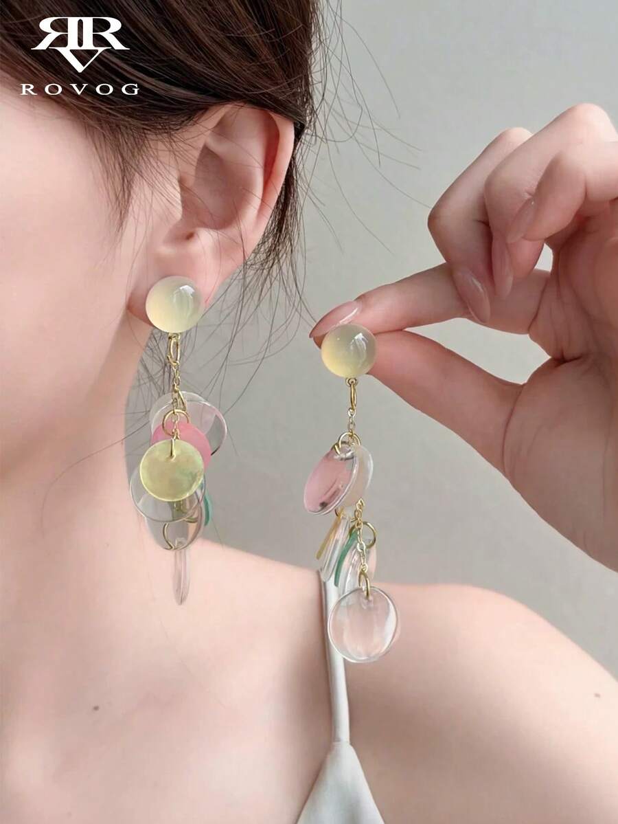 1 Pair Fashion Casual Round Tassel Earrings Suitable For Women Vacation Party Wear - Multicolor - View 1