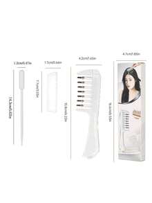 1pc Long Handle Scalp Applicator Comb, Scalp Massager, Transparent Hair Oil Dispensing Comb, Roller Ball Hair Root Liquid Applicator, Essence, Nourishing Liquid, Essential Oil Applicator Comb - Precisely Deliver Liquid Or Oil To Hair Roots - Comb - View 13