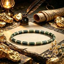 Moss Agate Bead Bracelet Symbolizing Wealth, Attracting Prosperity And Opportunity, Handmade Elastic Cord Spiritual Jewelry, Suitable For Daily Wear - Multicolor - View 5