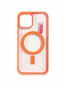 1pc 5-Style Optional Contrast Border Magnetic Large Window Transparent Phone Case, Ins Minimalist Phone Case, Built-In Magnetic Ring Supports Wireless Charging; Covers, A Style Transparent Border / B Style Light Pink Border / C Style Vibrant Orange Border / D Style Classic Black Border / E Style Light Gray Border, Raised Lens Full Coverage Anti-Drop Soft Shell, Minimalist Versatile Fashion Phone Case, Suitable For Personal Use, Birthday Gift Choice; Compatible With IPhone Case - Multicolor - View 25