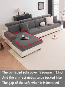 1pc Striped Jacquard Sofa Cover, All-Season Use, Non-Slip, Dust-Proof, Scratch-Resistant, Wear-Resistant, Soft And Delicate Texture, Semi-Cover Sofa Cover, Pet-Friendly, Suitable For 1/2/3/4-Seater And L-Shaped Sofas, Applicable For Living Room, Bedroom, Autumn/Winter Home Decor Sofa Cover - Dark Grey - View 6