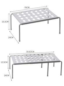 Adjustable Detachable Plastic Shoe Rack, White & Gray, Space-Saving Design, No Assembly Required, Easy To Use, Suitable For Hallway, Under Bed, Bathroom, Dressing Room, Expandable Reinforced Shoe Rack, Mother's Day Gift, Spring Storage - Multicolor - View 9