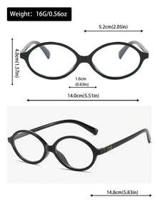 2pcs Women's Oval Frame Vintage Decorative Non-Prescription Glasses - Medium Box HL8852 Tofu PF8455 Black and White Flat 2 Pairs - View 6