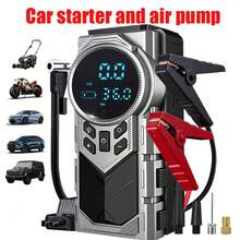 jkuoo Portable Heavy Duty Car Emergency Jump Starter Pump, 180PSI Digital Tire Pressure Gauge & Compressor, Multi-Function Car Emergency Kit, Built-In Large Capacity Battery - Suitable For Gasoline Or Electric Vehicles, Equipped With Multiple Adapters, LED Flashlight. - Multifunctional All-in-one Pump [Main Unit + Accessories] - View 10