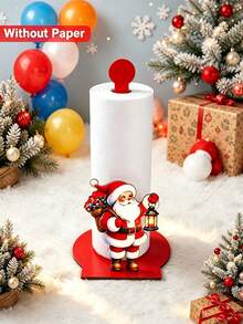 1pc Christmas Wooden Freestanding Tissue Holder, Kitchen And Bathroom Countertop Storage Rack, Suitable For Christmas Party, Theme Event, Thanksgiving, New Year, Holiday Gathering And Holiday Decoration - Multicolor - View 5