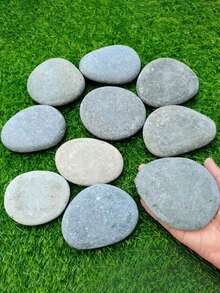 20 Flat Painting Rocks, Paintable River Rocks, 1-3 Inches, Painting Stones, Flat Painting Rocks, For Outdoor, Garden, Home, DIY Projects, For Acrylic, Watercolor Or Marker Painting, Great For Aquariums - Multiple Styles - View 4