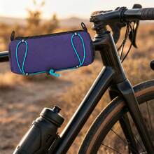 YUNRUX Purple Nylon Bicycle Handlebar Storage Bag Water Repellent Convertible Shoulder Bag For Road Mountain Bike Commuting Cycling Essentials Storage - Purple - View 1