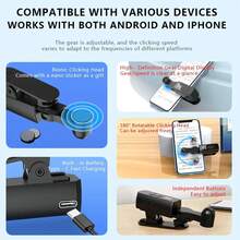 Clicker Automático Recargable 2026, Gatillo Inteligente para Celular, Simulador de Toques Rápidos Portátil, Accesorio para Selfies, Me Gusta en Vivos y Recompensas de Compras - Negro 1 ud. - Ver 5