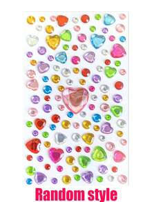 1Sheets 65/102/106pcs Self-Adhesive Rainbow Face Gem Stickers, Heart Square Flower Round Acrylic Rhinestone Pearl Stickers, 3D Shiny DIY Face Body Decor, Ins Y2K Photo Props, For Halloween Music Festival Party Cosplay - Multicolor - View 7